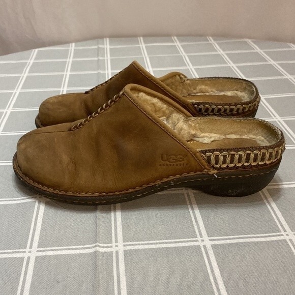 UGG Kohala 5135 Brown Sheepskin Lined Suede Slip On Clog Shoes Size 9 Women’s - Picture 5 of 14